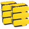 imageHOMZ 2Pack Durabilt Heavy Duty Plastic Storage Bins with Lids 15 Gallon GreenRed  Stackable Container Boxes for Holiday Attic and Garage OrganizationBlack BaseYellow Lid