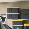 imageHOMZ 2Pack Durabilt Heavy Duty Plastic Storage Bins with Lids 15 Gallon GreenRed  Stackable Container Boxes for Holiday Attic and Garage OrganizationBlack BaseYellow Lid