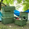 imageHOMZ 2Pack Durabilt Heavy Duty Plastic Storage Bins with Lids 15 Gallon GreenRed  Stackable Container Boxes for Holiday Attic and Garage OrganizationCamo Green