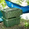 imageHOMZ 2Pack Durabilt Heavy Duty Plastic Storage Bins with Lids 15 Gallon GreenRed  Stackable Container Boxes for Holiday Attic and Garage OrganizationCamo Green