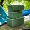 imageHOMZ 2Pack Durabilt Heavy Duty Plastic Storage Bins with Lids 15 Gallon GreenRed  Stackable Container Boxes for Holiday Attic and Garage OrganizationCamo Green