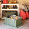 imageHOMZ 2Pack Durabilt Heavy Duty Plastic Storage Bins with Lids 15 Gallon GreenRed  Stackable Container Boxes for Holiday Attic and Garage OrganizationCamo Green