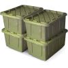 imageHOMZ 2Pack Durabilt Heavy Duty Plastic Storage Bins with Lids 15 Gallon GreenRed  Stackable Container Boxes for Holiday Attic and Garage OrganizationCamo Green