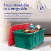 imageHOMZ 2Pack Durabilt Heavy Duty Plastic Storage Bins with Lids 15 Gallon GreenRed  Stackable Container Boxes for Holiday Attic and Garage OrganizationGreen BaseRed Lid