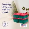 imageHOMZ 2Pack Durabilt Heavy Duty Plastic Storage Bins with Lids 15 Gallon GreenRed  Stackable Container Boxes for Holiday Attic and Garage OrganizationGreen BaseRed Lid