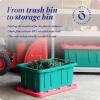 imageHOMZ 2Pack Durabilt Heavy Duty Plastic Storage Bins with Lids 15 Gallon GreenRed  Stackable Container Boxes for Holiday Attic and Garage OrganizationGreen BaseRed Lid