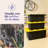 imageHOMZ 2Pack Durabilt Heavy Duty Plastic Storage Bins with Lids 27 Gallon BlackYellow  Stackable Container Boxes for Home Attic and Garage Organization