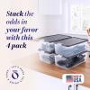 imageHOMZ 2Pack Secure Latch Clear Plastic Storage Organizer Bins 64 Quart Gray Lid  HeavyDuty Container Boxes with Lids for Home Office and GarageGray Lid