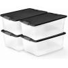 imageHOMZ 2Pack Secure Latch Clear Plastic Storage Organizer Bins 64 Quart Gray Lid  HeavyDuty Container Boxes with Lids for Home Office and GarageGray Lid
