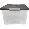 imageHOMZ 2Pack Secure Latch Clear Plastic Storage Organizer Bins 64 Quart Gray Lid  HeavyDuty Container Boxes with Lids for Home Office and GarageGray Lid