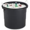 imageHOMZ 2Pack Utility Tub Large Plastic Storage Bucket with Rope Handles 17 Gallon Black  Portable Indoor and Outdoor Buckets for Kitchen Laundry Garden Bathroom and Garage OrganizationBlack