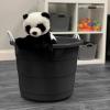 imageHOMZ 2Pack Utility Tub Large Plastic Storage Bucket with Rope Handles 17 Gallon Black  Portable Indoor and Outdoor Buckets for Kitchen Laundry Garden Bathroom and Garage OrganizationBlack
