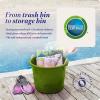imageHOMZ 2Pack Utility Tub Large Plastic Storage Bucket with Rope Handles 17 Gallon Black  Portable Indoor and Outdoor Buckets for Kitchen Laundry Garden Bathroom and Garage OrganizationBold Lime Green