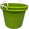 imageHOMZ 2Pack Utility Tub Large Plastic Storage Bucket with Rope Handles 17 Gallon Black  Portable Indoor and Outdoor Buckets for Kitchen Laundry Garden Bathroom and Garage OrganizationBold Lime Green