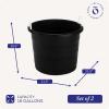 imageHOMZ 2Pack Utility Tub Large Plastic Storage Bucket with Rope Handles 18 Gallon Blue  Portable Indoor and Outdoor Buckets for Kitchen Laundry Garden Bathroom and Garage OrganizationBlack