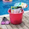 imageHOMZ 2Pack Utility Tub Large Plastic Storage Bucket with Rope Handles 18 Gallon Blue  Portable Indoor and Outdoor Buckets for Kitchen Laundry Garden Bathroom and Garage OrganizationPink