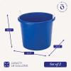 imageHOMZ 2Pack Utility Tub Large Plastic Storage Bucket with Rope Handles 18 Gallon Blue  Portable Indoor and Outdoor Buckets for Kitchen Laundry Garden Bathroom and Garage OrganizationBlue