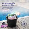 imageHOMZ 2Pack Utility Tub Large Plastic Storage Bucket with Rope Handles 18 Gallon Blue  Portable Indoor and Outdoor Buckets for Kitchen Laundry Garden Bathroom and Garage OrganizationBlack