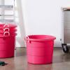 imageHOMZ 2Pack Utility Tub Large Plastic Storage Bucket with Rope Handles 18 Gallon Blue  Portable Indoor and Outdoor Buckets for Kitchen Laundry Garden Bathroom and Garage OrganizationPink