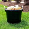 imageHOMZ 2Pack Utility Tub Large Plastic Storage Bucket with Rope Handles 18 Gallon Blue  Portable Indoor and Outdoor Buckets for Kitchen Laundry Garden Bathroom and Garage OrganizationBlack