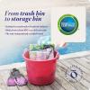 imageHOMZ 2Pack Utility Tub Large Plastic Storage Bucket with Rope Handles 18 Gallon Blue  Portable Indoor and Outdoor Buckets for Kitchen Laundry Garden Bathroom and Garage OrganizationPink