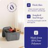 imageHOMZ 4Pack Durable Molded Bin Plastic Storage Containers wLids 10 Gallon Blue  Stackable Organizer Totes and Boxes for Bedroom Kitchen and Garage OrganizationTitanium Silver