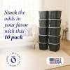 imageHOMZ 4Pack Durable Molded Bin Plastic Storage Containers wLids 10 Gallon Blue  Stackable Organizer Totes and Boxes for Bedroom Kitchen and Garage OrganizationBlack