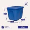 imageHOMZ 4Pack Durable Molded Bin Plastic Storage Containers wLids 10 Gallon Blue  Stackable Organizer Totes and Boxes for Bedroom Kitchen and Garage OrganizationBlue