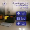 imageHOMZ 4Pack Durable Molded Bin Plastic Storage Containers wLids 10 Gallon Blue  Stackable Organizer Totes and Boxes for Bedroom Kitchen and Garage OrganizationBlack