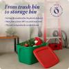 imageHOMZ 4Pack Durable Molded Bin Plastic Storage Containers wLids 10 Gallon Blue  Stackable Organizer Totes and Boxes for Bedroom Kitchen and Garage OrganizationGreen  Red