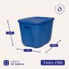 imageHOMZ 4Pack Durable Molded Bin Plastic Storage Containers wLids 10 Gallon Blue  Stackable Organizer Totes and Boxes for Bedroom Kitchen and Garage OrganizationBlue