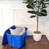 imageHOMZ 4Pack Durable Molded Bin Plastic Storage Containers wLids 10 Gallon Blue  Stackable Organizer Totes and Boxes for Bedroom Kitchen and Garage OrganizationBlue