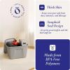 imageHOMZ 4Pack Durable Molded Bin Plastic Storage Containers wLids 10 Gallon Blue  Stackable Organizer Totes and Boxes for Bedroom Kitchen and Garage OrganizationTitanium Silver