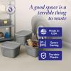 imageHOMZ 4Pack Durable Molded Bin Plastic Storage Containers wLids 10 Gallon Blue  Stackable Organizer Totes and Boxes for Bedroom Kitchen and Garage OrganizationTitanium Silver