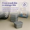 imageHOMZ 4Pack Durable Molded Bin Plastic Storage Containers wLids 10 Gallon Blue  Stackable Organizer Totes and Boxes for Bedroom Kitchen and Garage OrganizationTitanium Silver