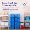 imageHOMZ 4Pack Durable Molded Bin Plastic Storage Containers wLids 10 Gallon Blue  Stackable Organizer Totes and Boxes for Bedroom Kitchen and Garage OrganizationBlue