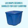 imageHOMZ 4Pack Durable Molded Bin Plastic Storage Containers wLids 10 Gallon Blue  Stackable Organizer Totes and Boxes for Bedroom Kitchen and Garage OrganizationTitanium Silver