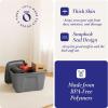 imageHOMZ 4Pack Durable Molded Bin Plastic Storage Containers wLids 10 Gallon Blue  Stackable Organizer Totes and Boxes for Bedroom Kitchen and Garage OrganizationTitanium Silver