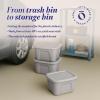 imageHOMZ 4Pack Durable Molded Bin Plastic Storage Containers wLids 10 Gallon Blue  Stackable Organizer Totes and Boxes for Bedroom Kitchen and Garage OrganizationTitanium Silver