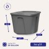 imageHOMZ 4Pack Durable Molded Bin Plastic Storage Containers wLids 10 Gallon Blue  Stackable Organizer Totes and Boxes for Bedroom Kitchen and Garage OrganizationTitanium Silver