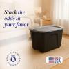 imageHOMZ 4Pack Durable Molded Bin Plastic Storage Containers wLids 10 Gallon Blue  Stackable Organizer Totes and Boxes for Bedroom Kitchen and Garage OrganizationBlack