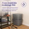 imageHOMZ 4Pack Durable Molded Bin Plastic Storage Containers wLids 10 Gallon Blue  Stackable Organizer Totes and Boxes for Bedroom Kitchen and Garage OrganizationTitanium Silver