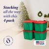 imageHOMZ 4Pack Durable Molded Bin Plastic Storage Containers wLids 10 Gallon Blue  Stackable Organizer Totes and Boxes for Bedroom Kitchen and Garage OrganizationGreen  Red