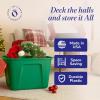 imageHOMZ 4Pack Durable Molded Bin Plastic Storage Containers wLids 10 Gallon Blue  Stackable Organizer Totes and Boxes for Bedroom Kitchen and Garage OrganizationGreen  Red