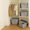 imageHOMZ 4Pack Durable Molded Bin Plastic Storage Containers wLids 10 Gallon Blue  Stackable Organizer Totes and Boxes for Bedroom Kitchen and Garage OrganizationTitanium Silver