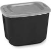 imageHOMZ 4Pack Durable Molded Bin Plastic Storage Containers wLids 10 Gallon Blue  Stackable Organizer Totes and Boxes for Bedroom Kitchen and Garage OrganizationBlack