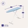 imageHomz TLeg Clothes Ironing Board Portable Compact Foldable Standard Size Adjustable Height with Foam Pad ampamp Cotton Cover Charcoal GrayBlue