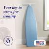 imageHomz TLeg Clothes Ironing Board Portable Compact Foldable Standard Size Adjustable Height with Foam Pad ampamp Cotton Cover Charcoal GrayBlue