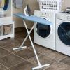 imageHomz TLeg Clothes Ironing Board Portable Compact Foldable Standard Size Adjustable Height with Foam Pad ampamp Cotton Cover Charcoal GrayBlue