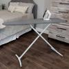 imageHomz TLeg Clothes Ironing Board Portable Compact Foldable Standard Size Adjustable Height with Foam Pad ampamp Cotton Cover Charcoal GrayCharcoal Gray